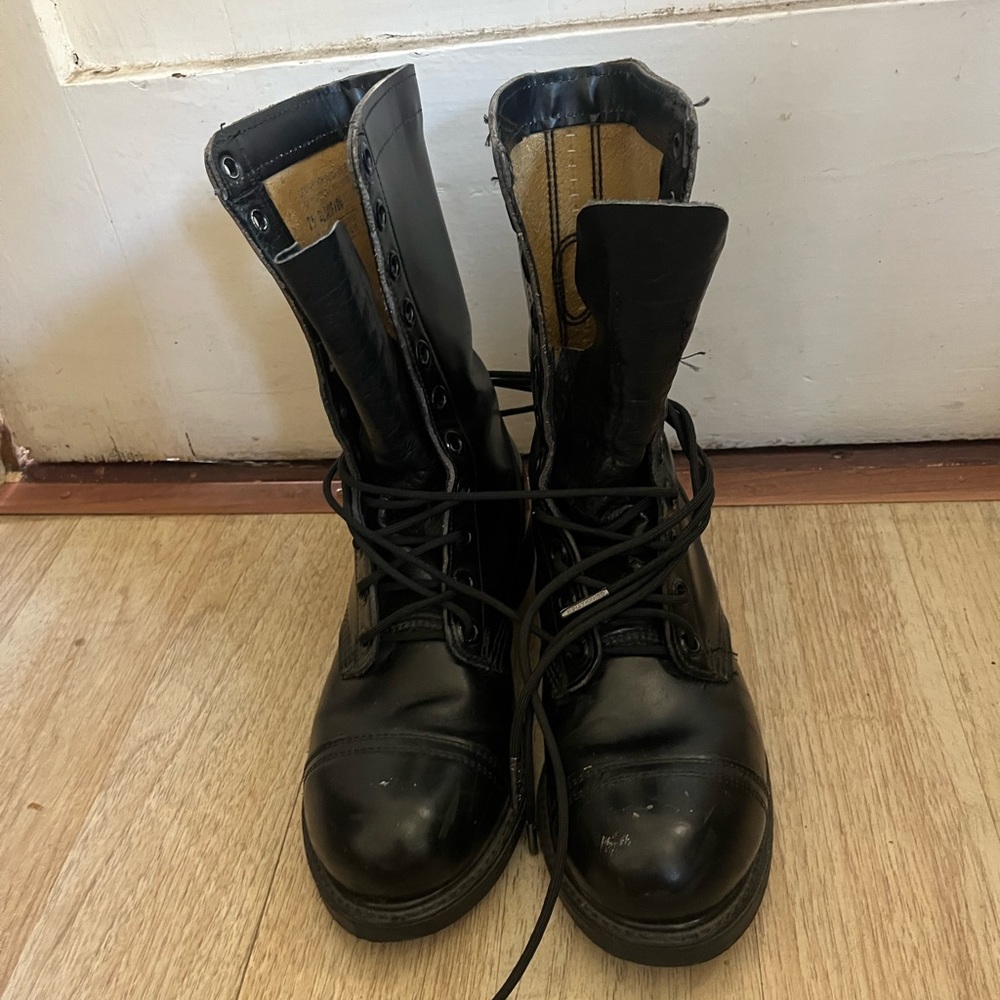 Paratrooper steel toe leather jumping boot